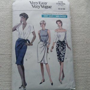 Very Easy  VOGUE 7729  Skirt Pattern Misses 6-10 UNCUT